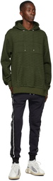 Balmain Khaki Monogram Textured Hoodie