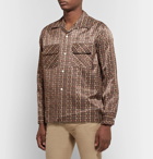 Needles - Camp-Collar Printed Sateen Shirt - Brown