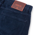 Isaia - Slim-Fit Cotton-Blend Corduroy Trousers - Blue