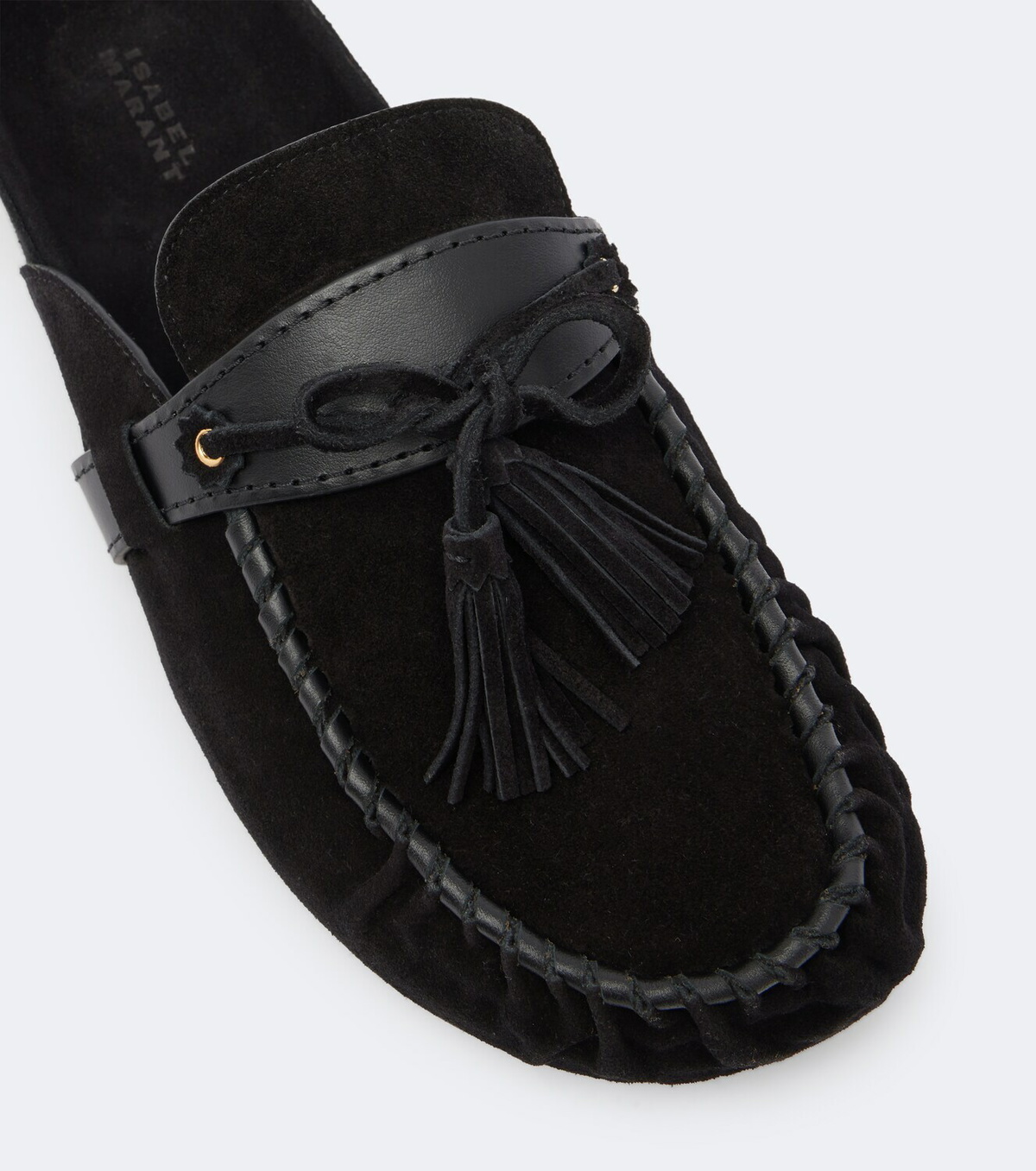 Isabel Marant Malvin leather-trimmed suede mules