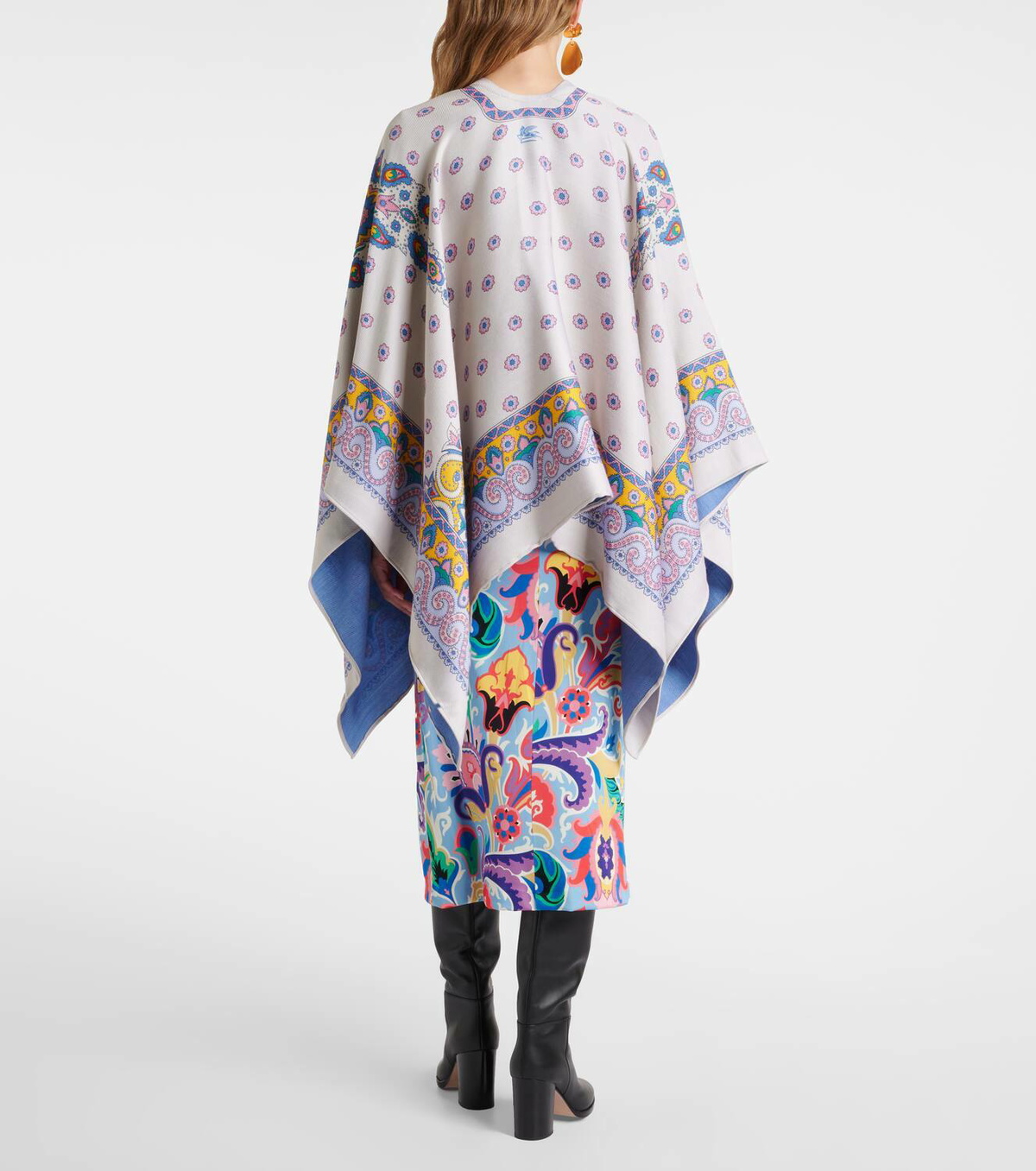 Etro Paisley wool-blend cape