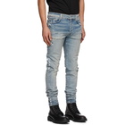 AMIRI Blue Hand Painted Slit Knee Jeans