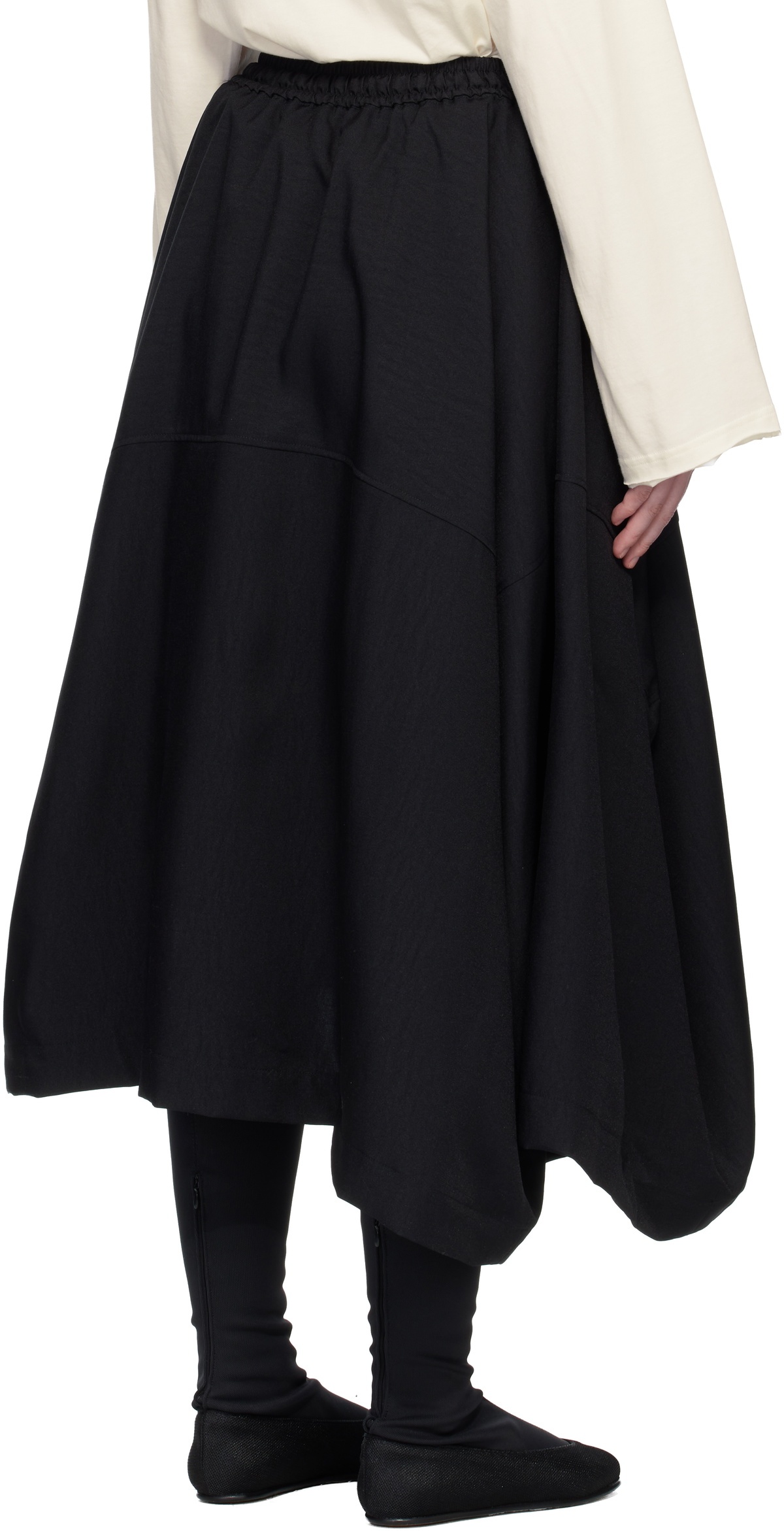 Y-3 Black Sport Uniform Midi Skirt