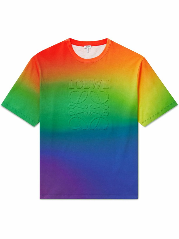 Photo: Loewe - Rainbow Anagram Logo-Debossed Cotton-Jersey T-Shirt - Multi