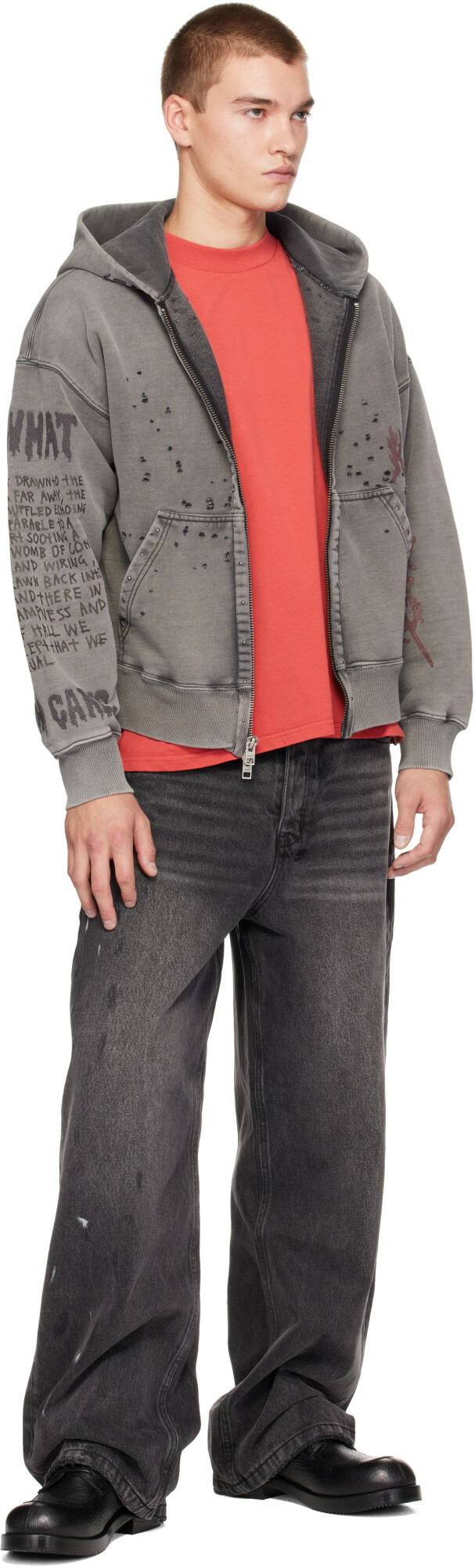 Ksubi Gray Skool Halen Zip Hoodie