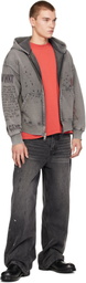 Ksubi Gray Skool Halen Zip Hoodie