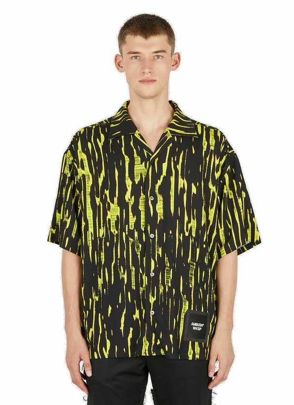 Photo: Graphic Print Bowling Shirt in Black