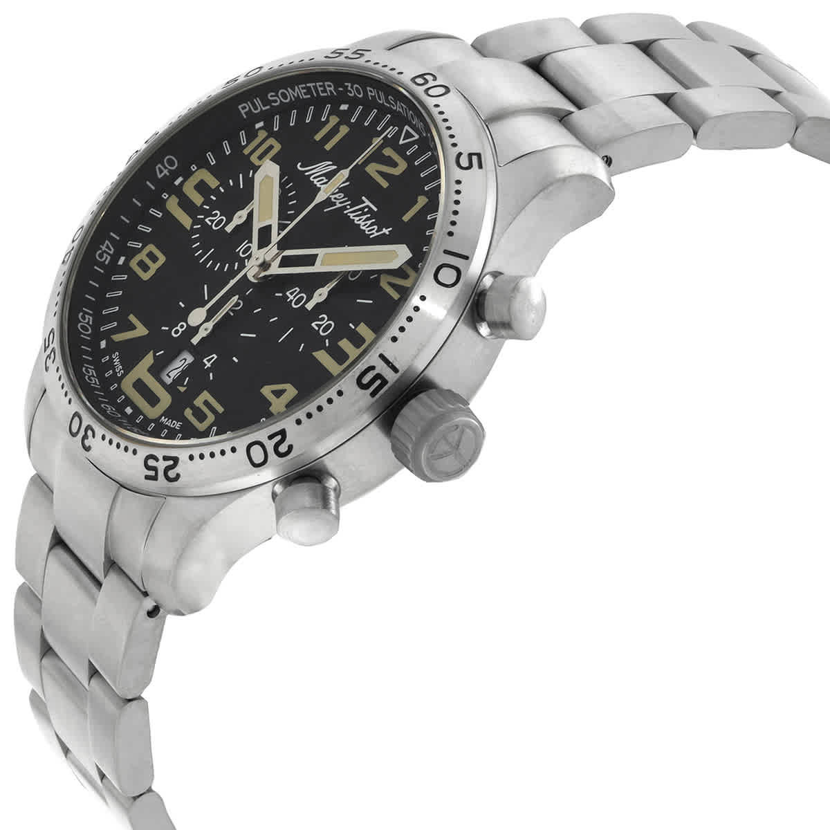 Mathey-Tissot Type 21 Titanium Chronograph Quartz Black Dial Mens Watch H1821CHT3