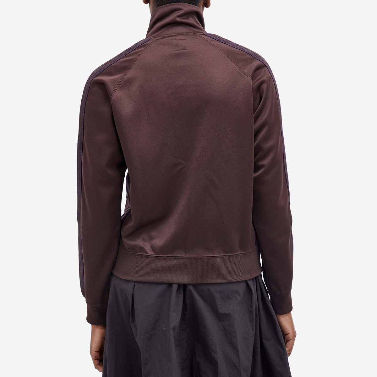 Needles Women's Poly Smooth Track Jacket in Dark Brown Needles