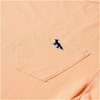 Maison Kitsuné Men's Navy Fox Patch T-Shirt in Peach