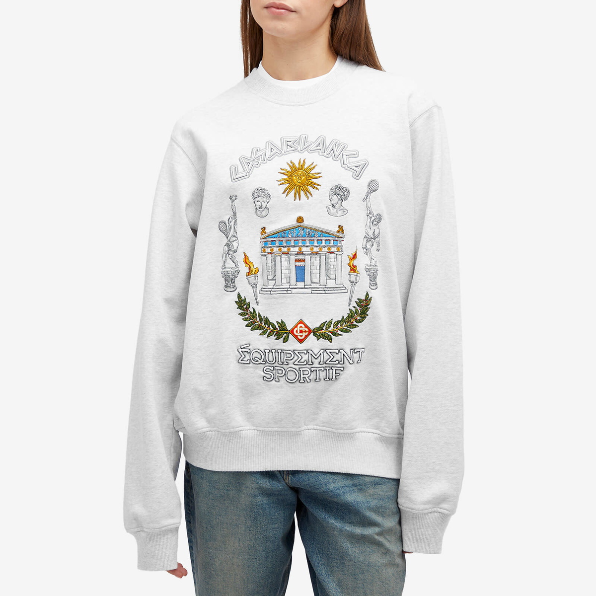 Casablanca Women's Embroidered Sweatshirt in Le Temple Du Sport