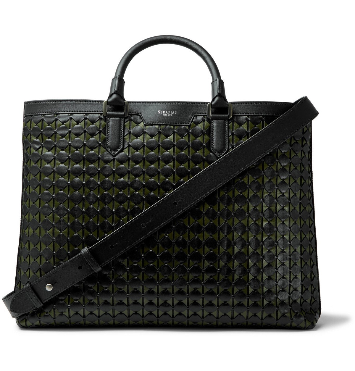 Serapian - Woven Leather Tote Bag - Green