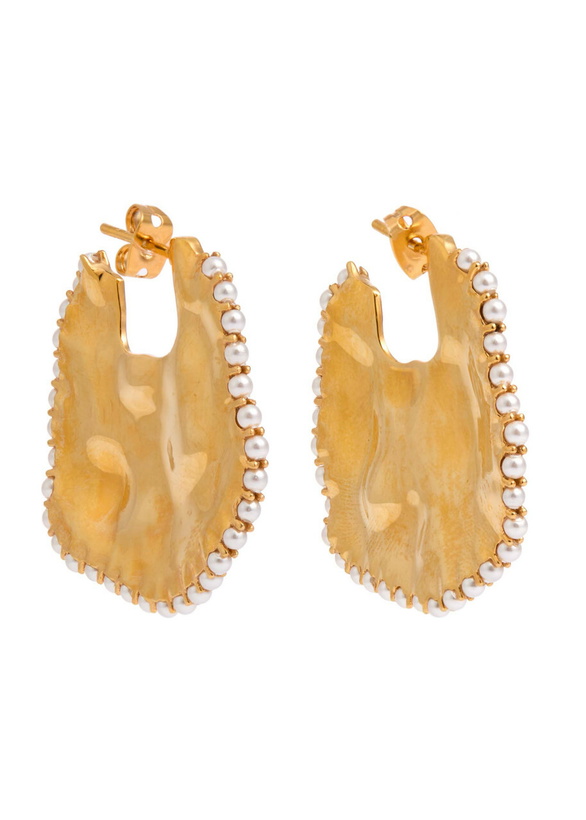 Photo: Joanna Laura Constantine Wave 18kt Gold-plated Hoop Earrings - One Size