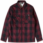 Dickies Men's Lined Sacramento Check Overshirt in Maroon