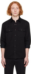 ZEGNA Black Patch Pocket Denim Shirt