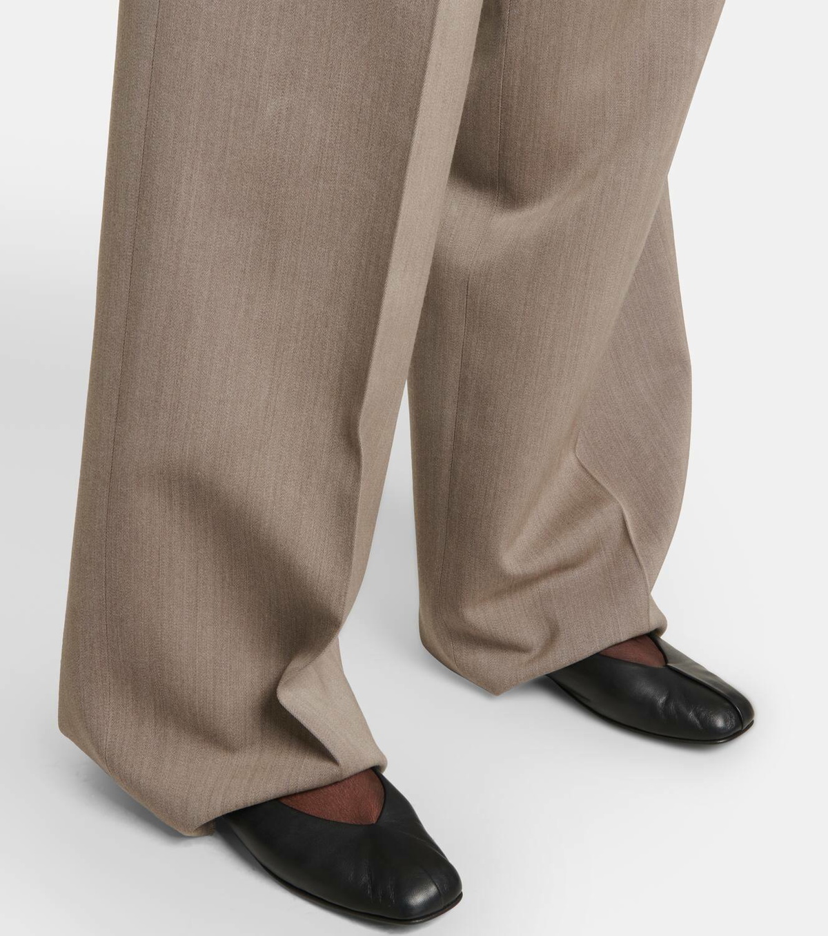 The Row Eva leather ballet flats