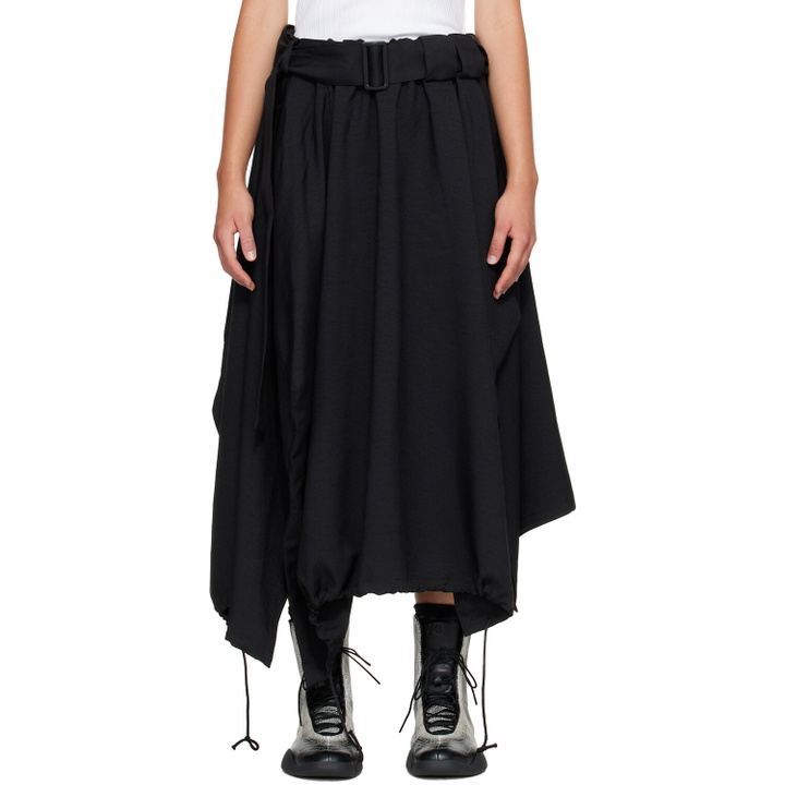 Photo: Y-3 Black Sport Uniform Adaptive Length Midi Skirt