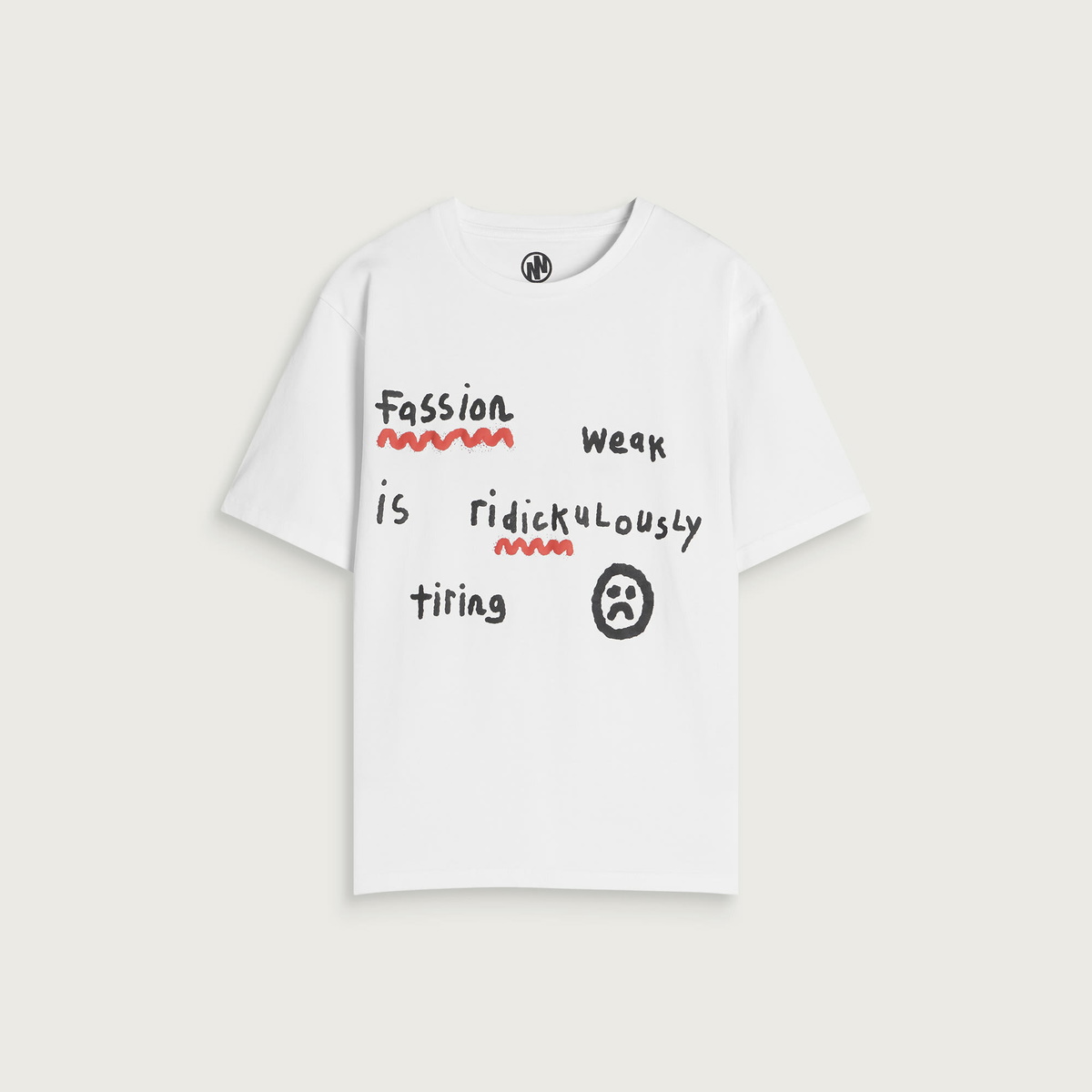 Navinder Nangla Ridickulously Tiring T-Shirt in White/Black/Red