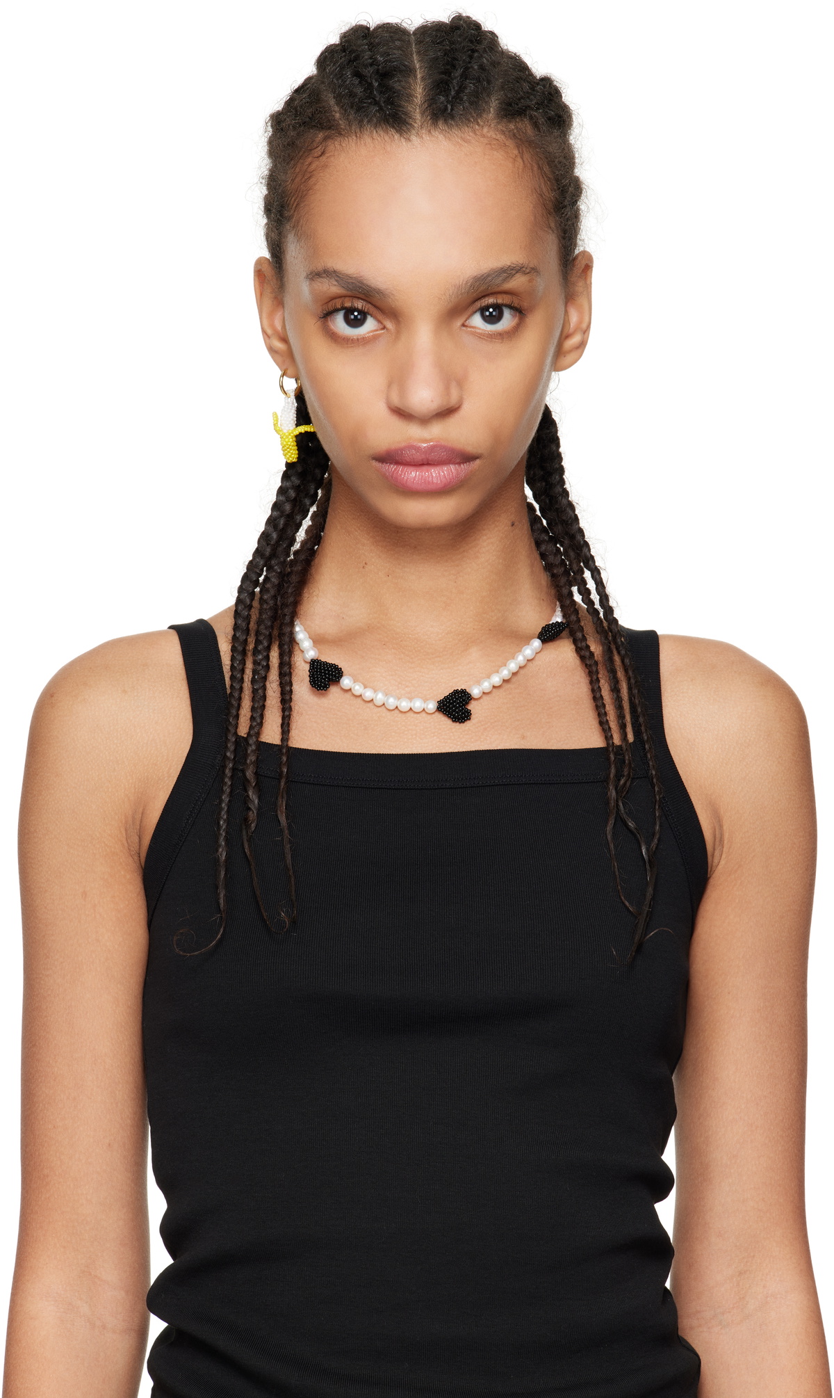 Pura Utz Yellow & White Banana Single Earring