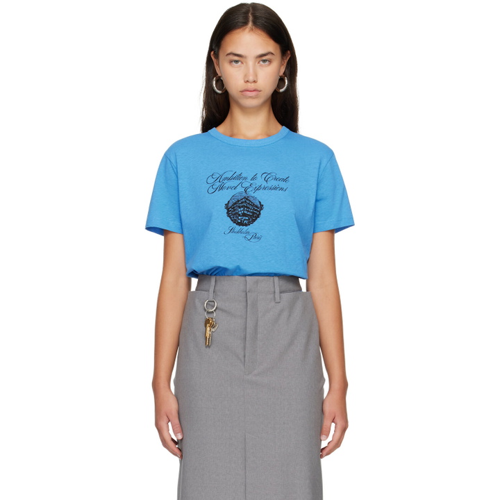 Photo: Acne Studios Blue Graphic Jersey T-shirt