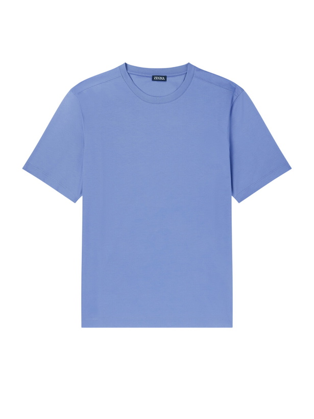Photo: Zegna - Cotton-Jersey T-Shirt - Blue