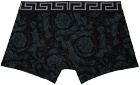Versace Underwear Black & Gray Barocco Long Boxers