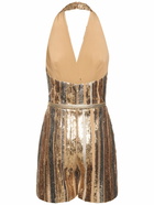 ELIE SAAB - Sequined Halter Playsuit