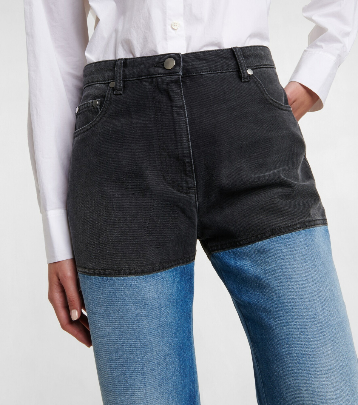 Peter Do - Two-tone high-rise straight jeans