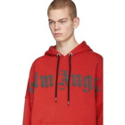 Palm Angels Red Front Logo Hoodie