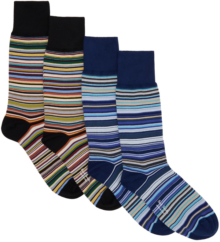 Photo: Paul Smith Two-Pack Multicolor Striped Socks