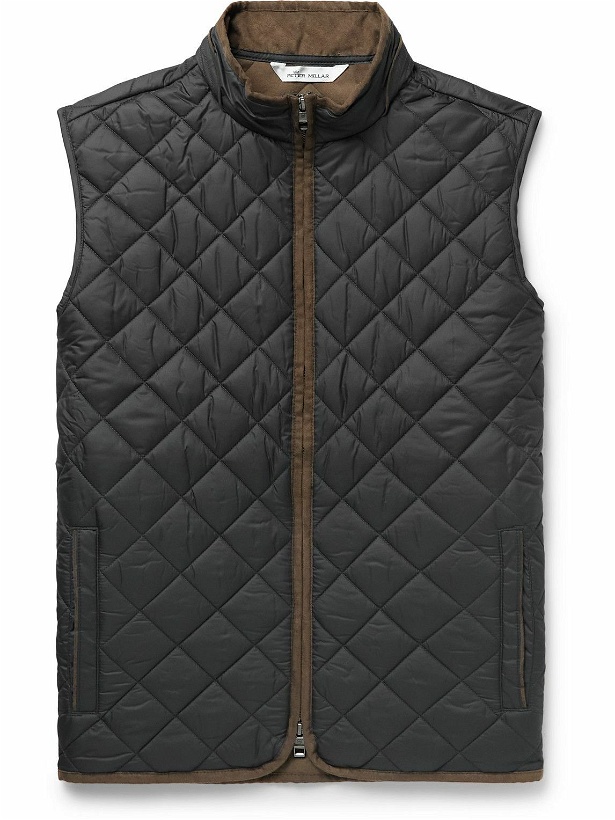 Photo: Peter Millar - Essex Fleece-Trimmed Quilted Padded Shell Gilet - Black