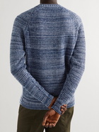 Mr P. - Twisted-Yarn Cotton and Wool-Blend Sweater - Blue