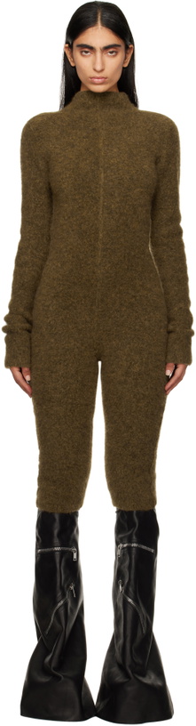Photo: Rick Owens Tan Porterville Alpaca Knit Headon Jumpsuit
