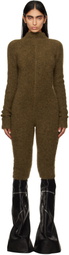 Rick Owens Tan Porterville Alpaca Knit Headon Jumpsuit