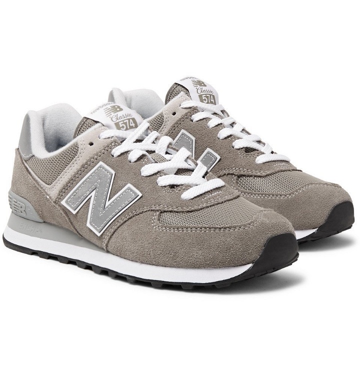 Photo: New Balance - 574 Suede and Mesh Sneakers - Men - Gray