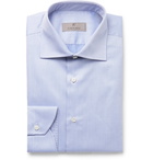 Canali - Light-Blue Micro-Herringbone Cotton Shirt - Men - Blue