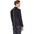 Thom Browne Navy Center Back Stripe High Armhole Blazer