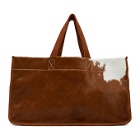 Bode Brown and White Cowhide Log Tote