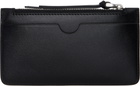 AMI Paris Black Leather Zipped Card Holder