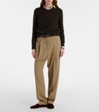 The Row Ponti velvet slip-on shoes