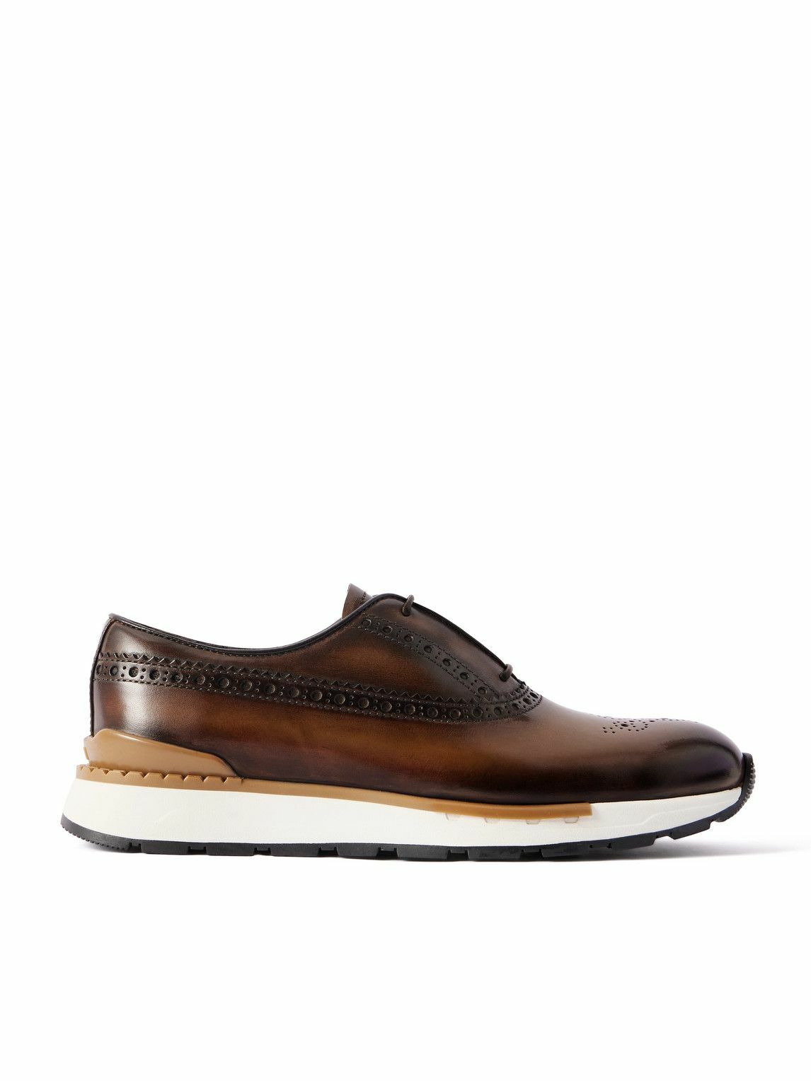 Berluti - Fast Track Venezia Leather Oxford Sneakers - Brown