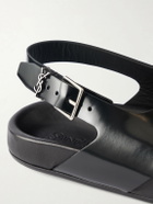 SAINT LAURENT - Helios 10 Cassandre-Embellished Leather Sandals - Black