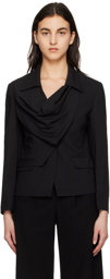 OPEN YY Black Draped Blazer