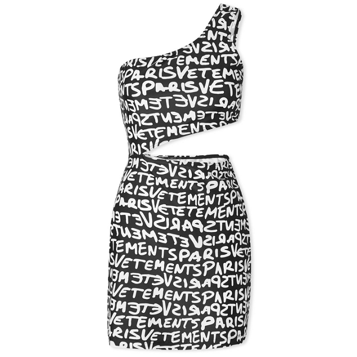 Photo: Vetements Women's One Shoulder Mini Dress in Black/White