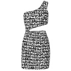 Vetements Women's One Shoulder Mini Dress in Black/White