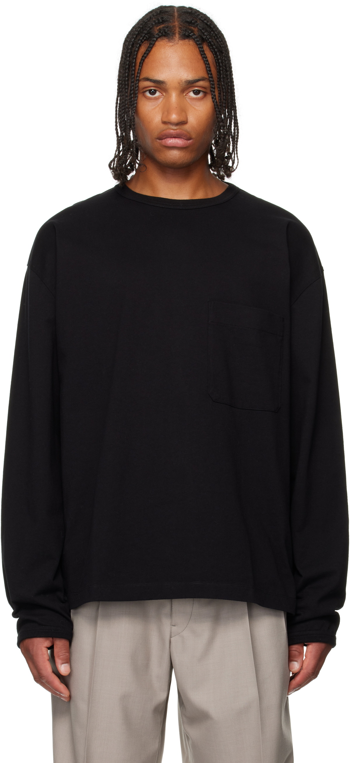 LEMAIRE Black Boxy Long Sleeve T-shirt Lemaire