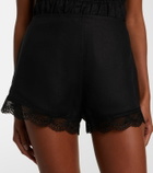 Staud Von lace-trimmed linen shorts