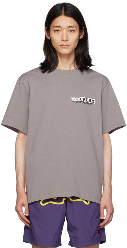 Photo: ICECREAM Gray IC Skateboards T-Shirt