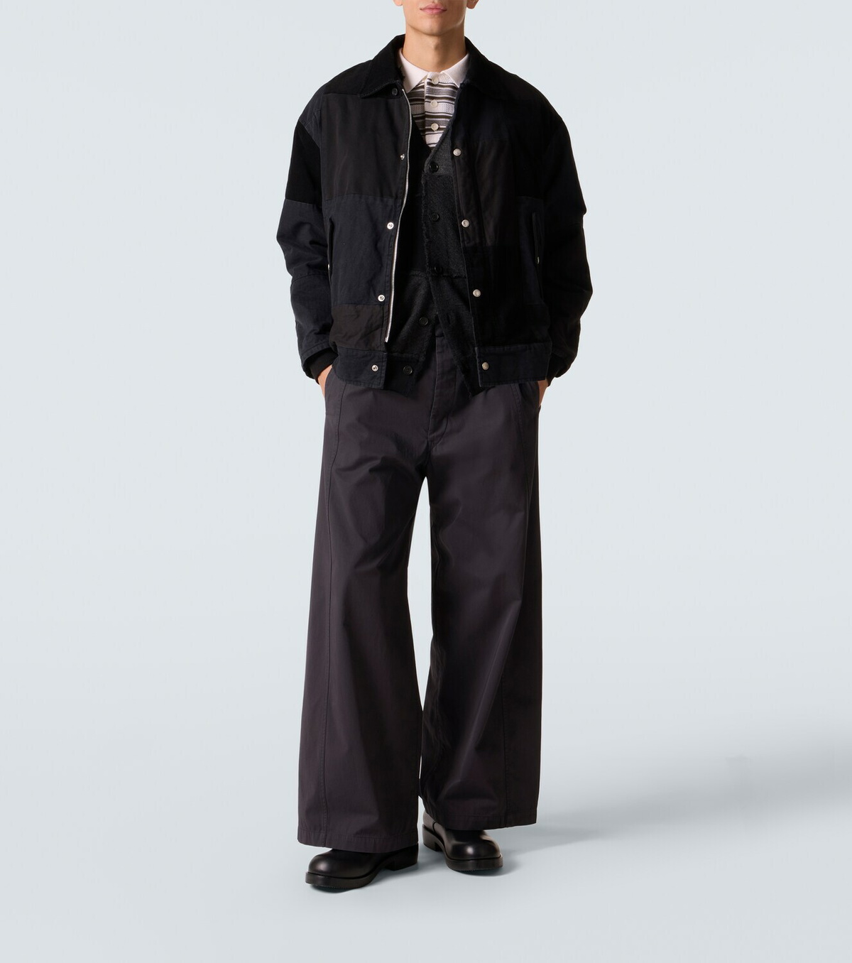 Comme des Garçons Homme Patchwork wool cardigan