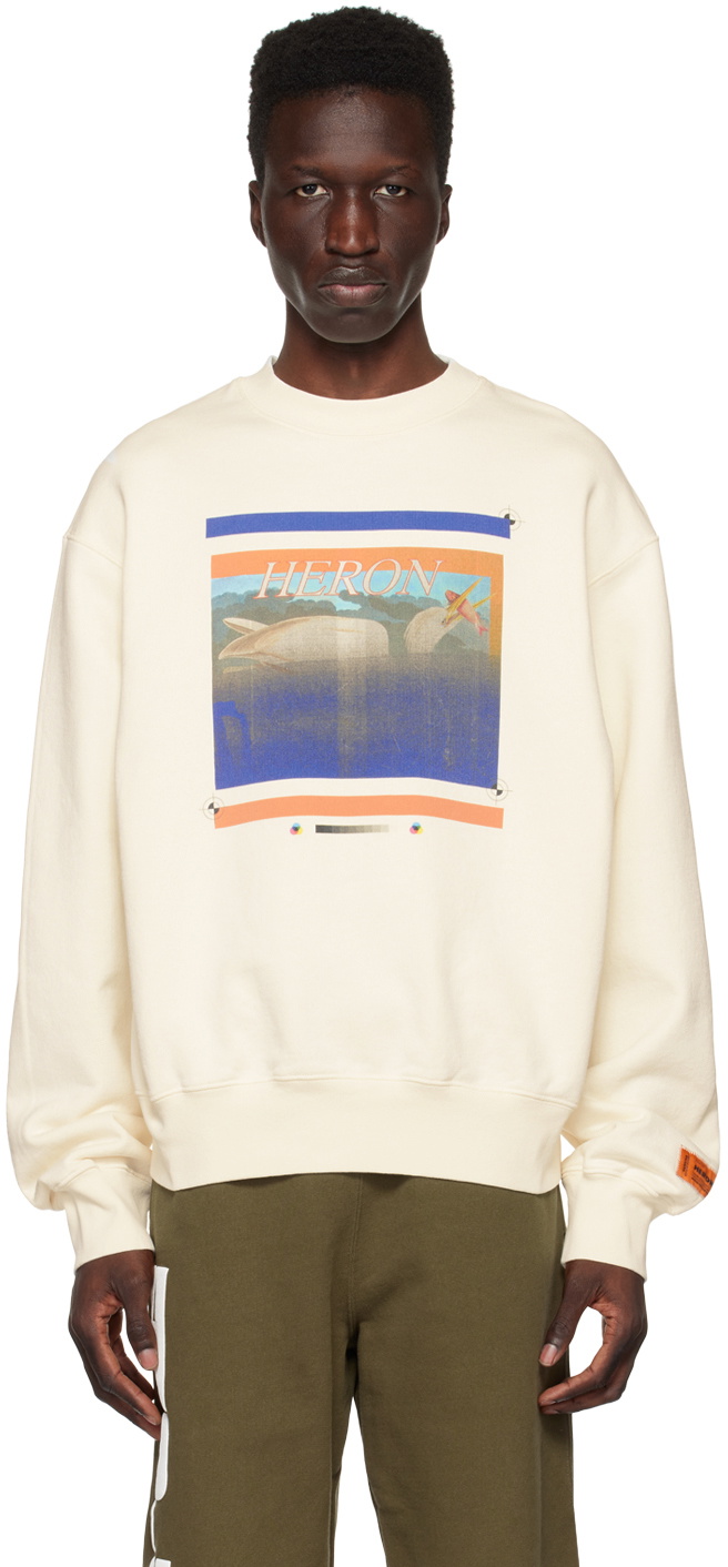 Heron Preston White Misprinted Sweatshirt Heron Preston